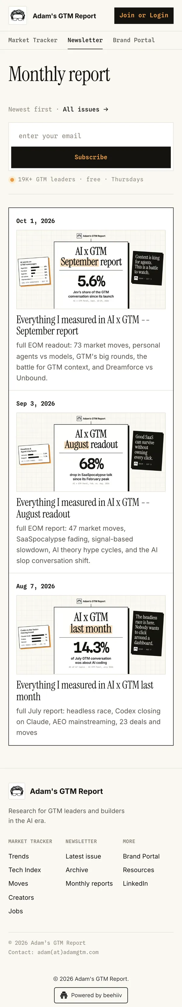 The tag page at phone width.
